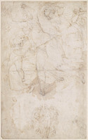A 058
<br/>
Schetsblad met diverse figuren (Kindermoord?)
<br/>
<em>Franco, Giovanni Battista (1498/1515-1561/1580)</em>